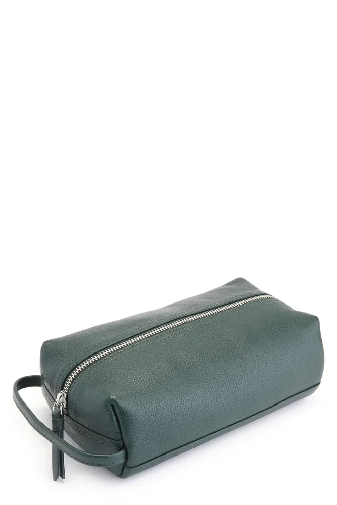 Compact Leather Toiletry Bag