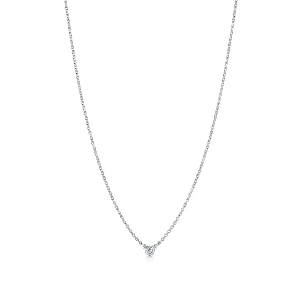 Elsa Peretti Diamonds by the Yard Single Diamond Pendant in Silver
