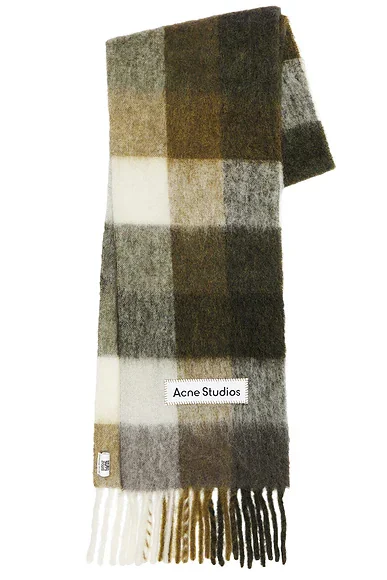 Mohair Checked Scarf