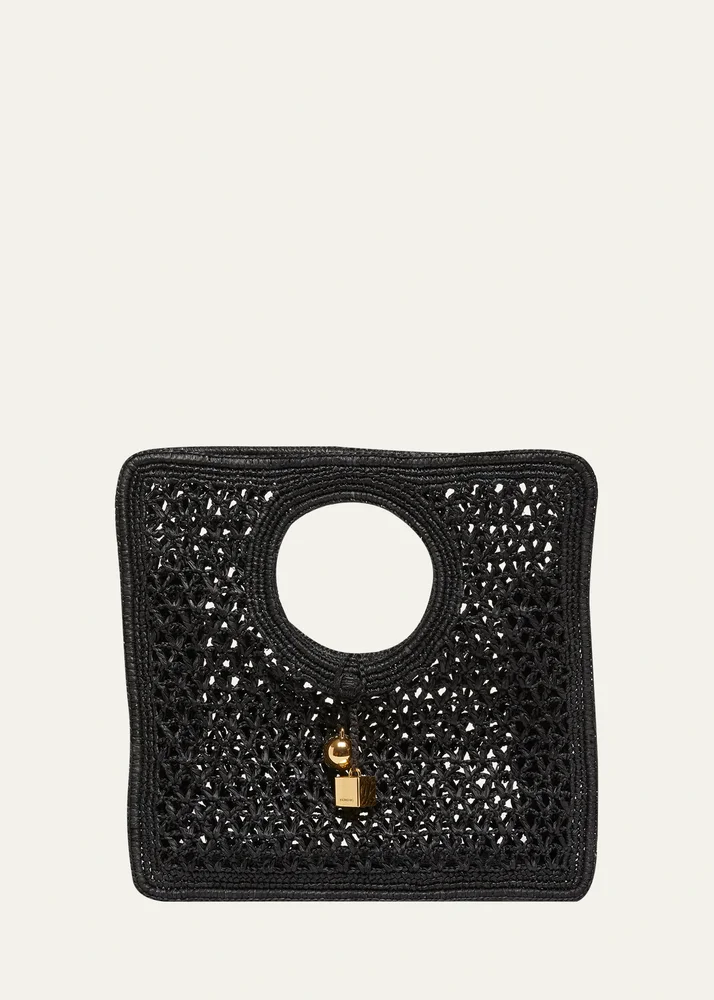 Le Petit Carre Raffia Top-Handle Bag