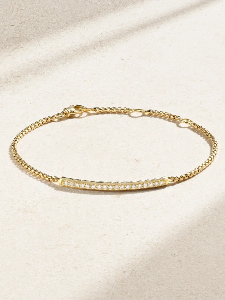 Petite Pavé 18-karat gold diamond bracelet