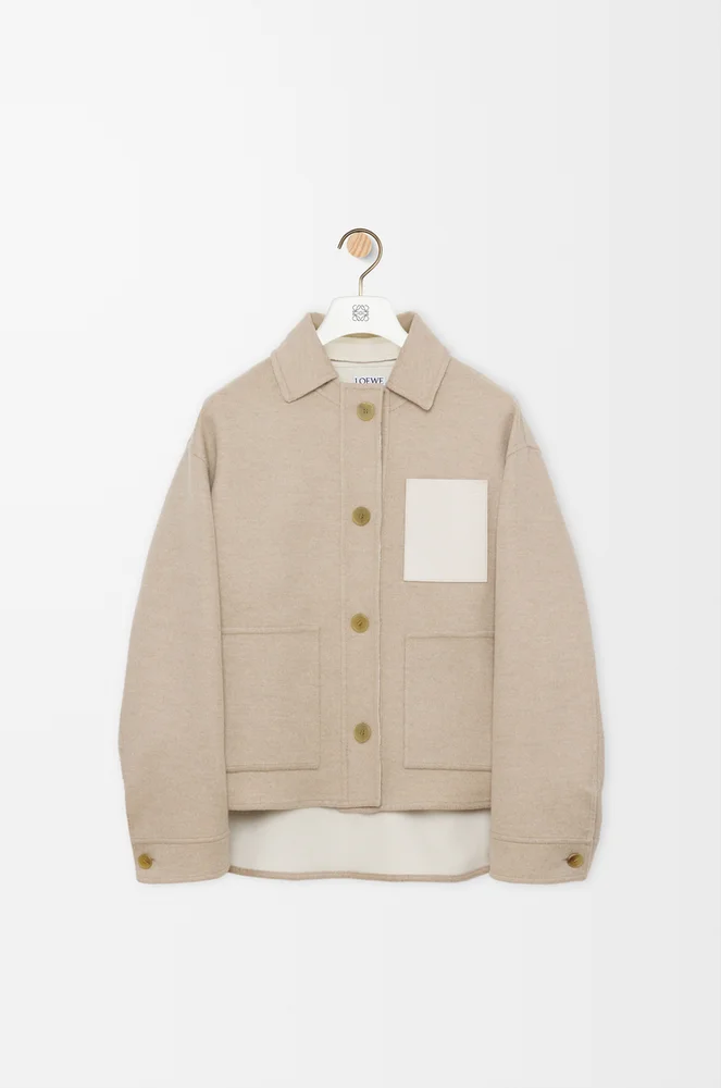 Workwear jacket in wool and cashmere