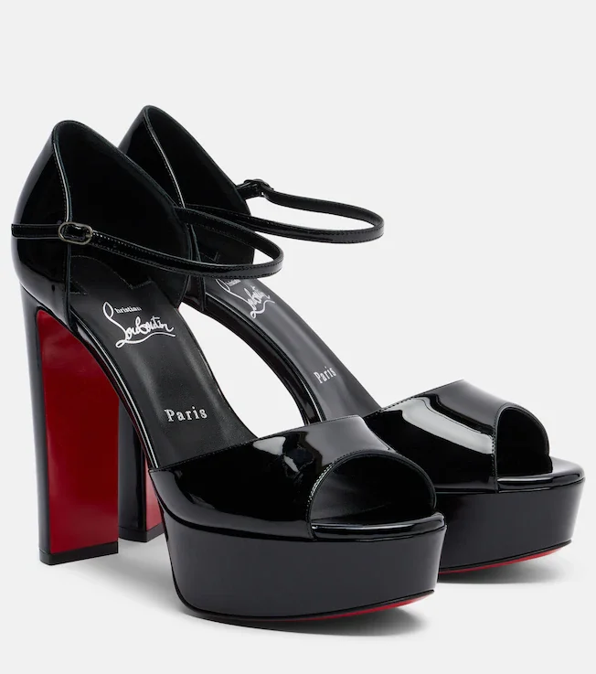 Sandaloo patent leather platform sandals
