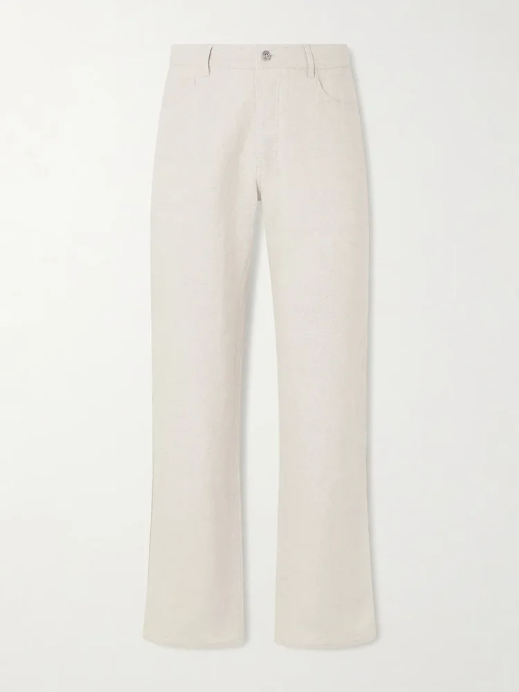 Edward Straight-Leg Linen and Cotton-Blend Trousers