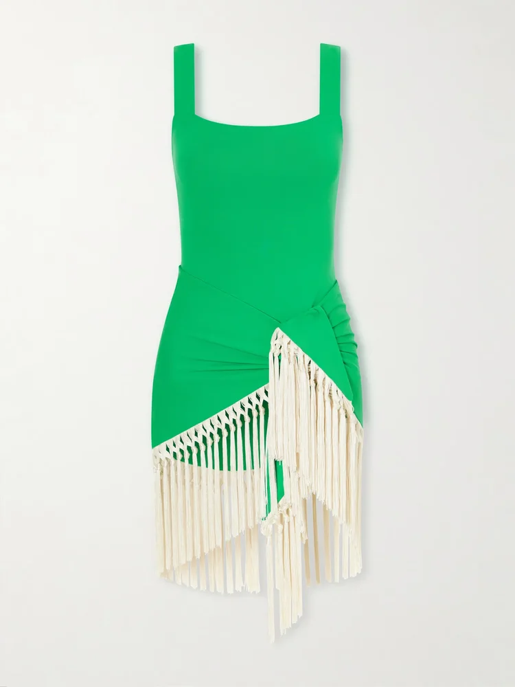 Mini Lido swimsuit and fringed pareo set