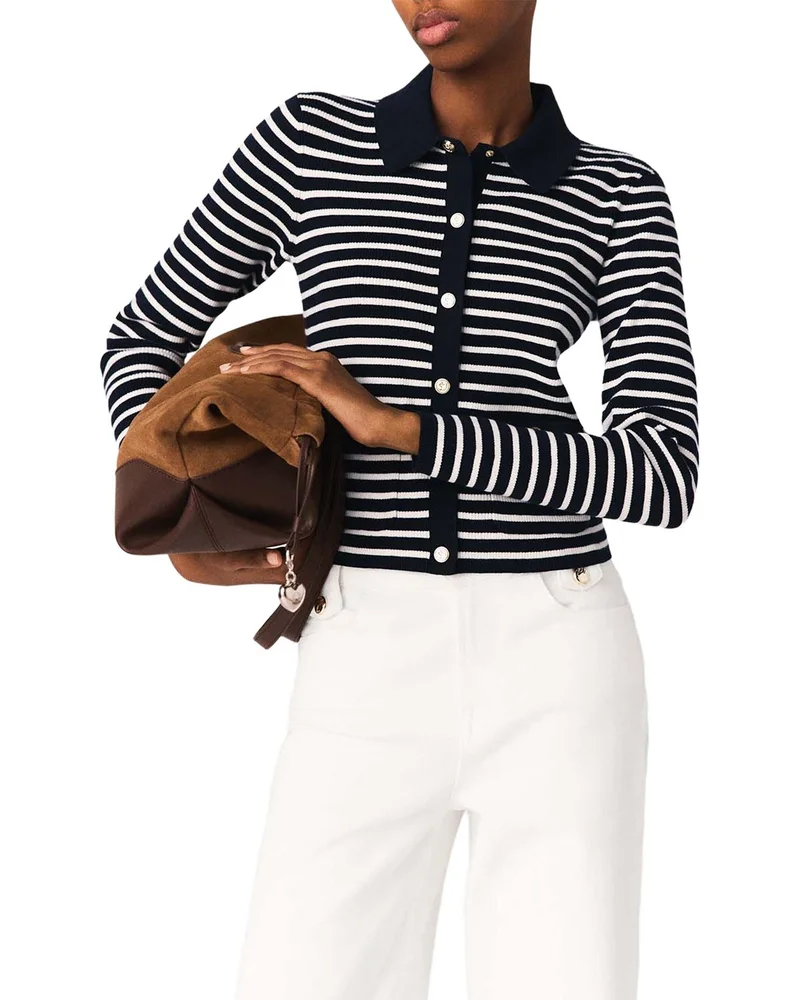 Striped Polo Cardigan