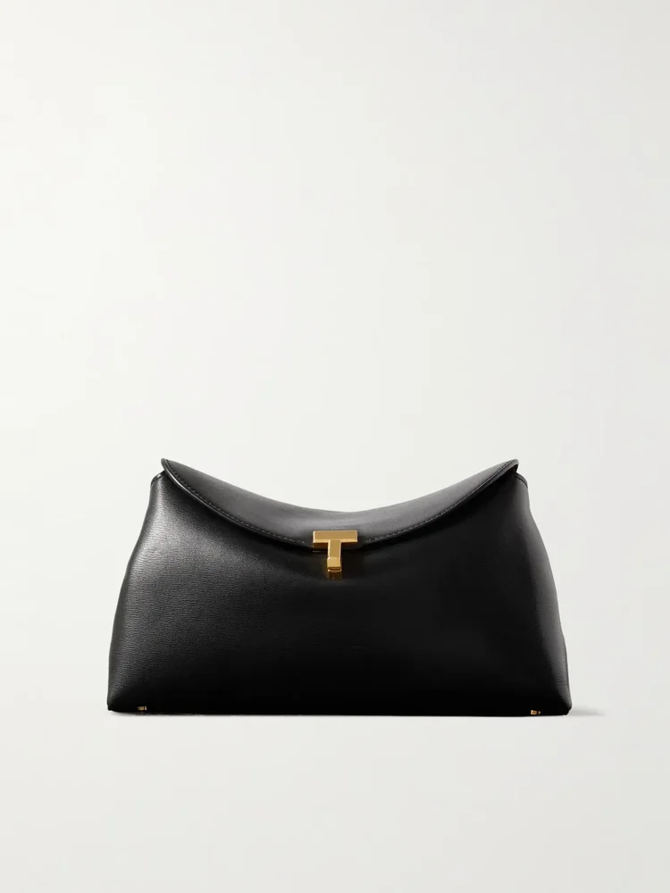 T-Lock leather clutch