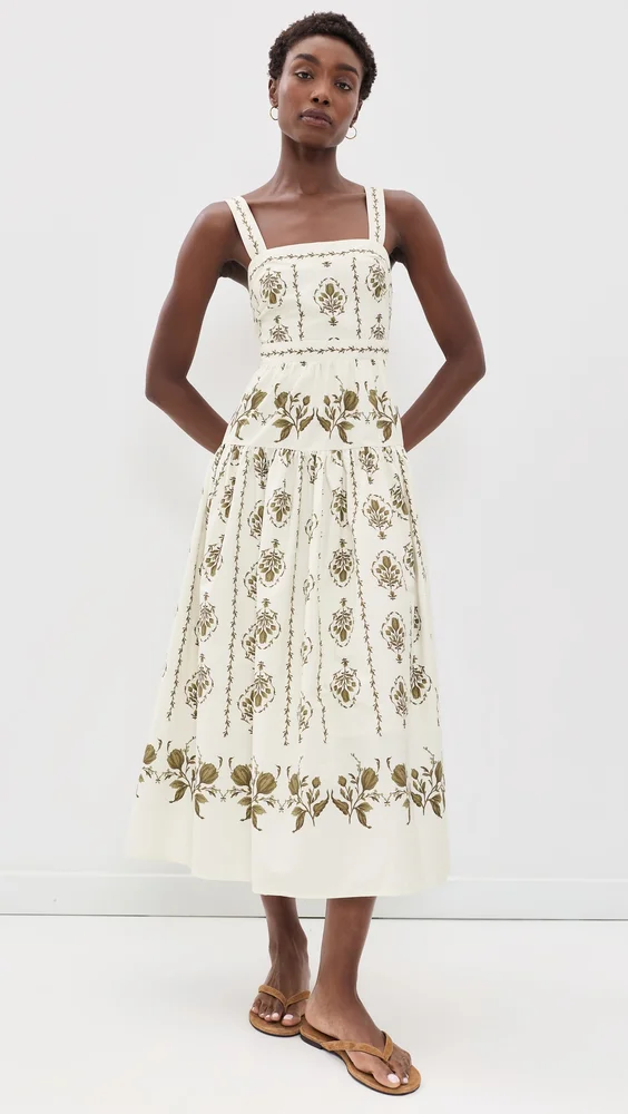 Drop-Waist Midi Dress