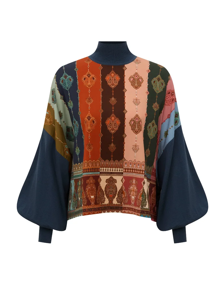 Ascent Printed Silk Sweater