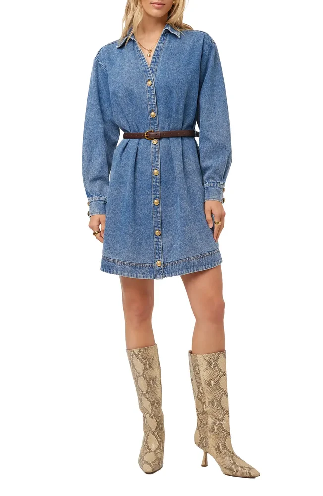 Sade Belted Denim Shirtdress