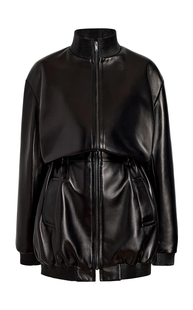 Rodman High-Neck Leather Coat
