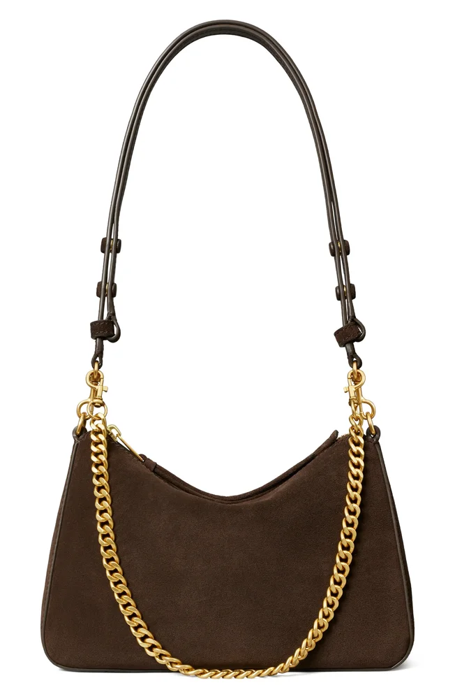 Perry Small Suede Shoulder Bag