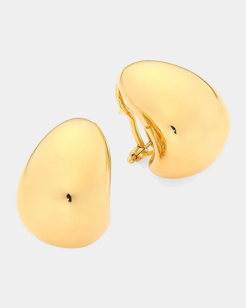 18K Yellow Gold Domed Stud Earrings
