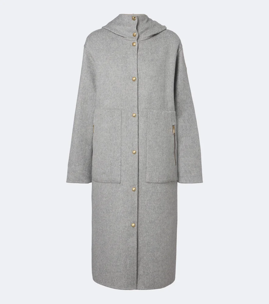 Anthrene reversible wool and cashmere down coat