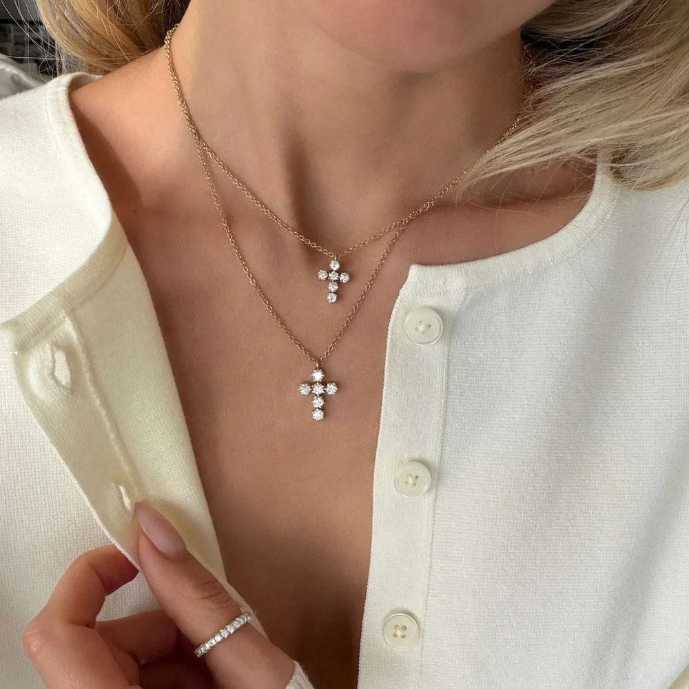 Logan Hollowell Diamond Solar Flare Cross Necklace