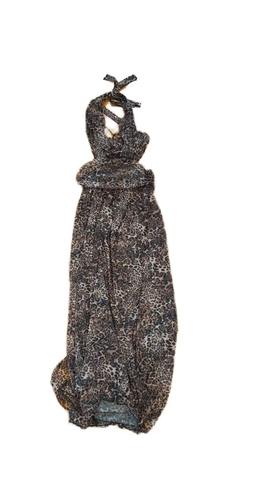 Peppermayo - Elysia Mesh Maxi Dress - Leopard - Size 6