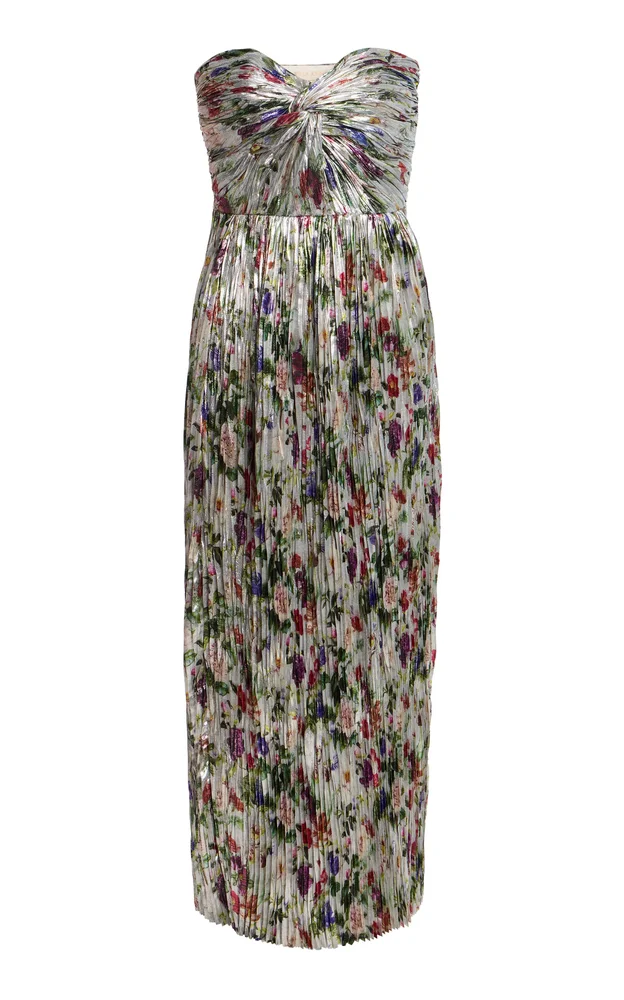 Adelaide Metallic Plisse Midi Dress
