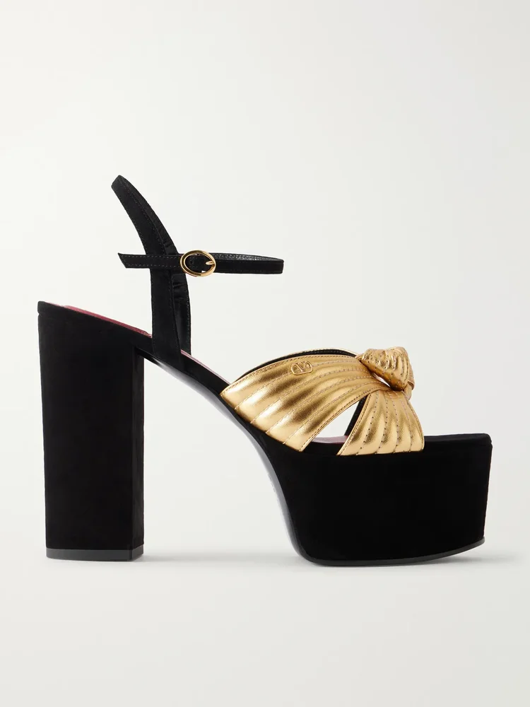 Crasher 125 leather-trimmed suede sandals