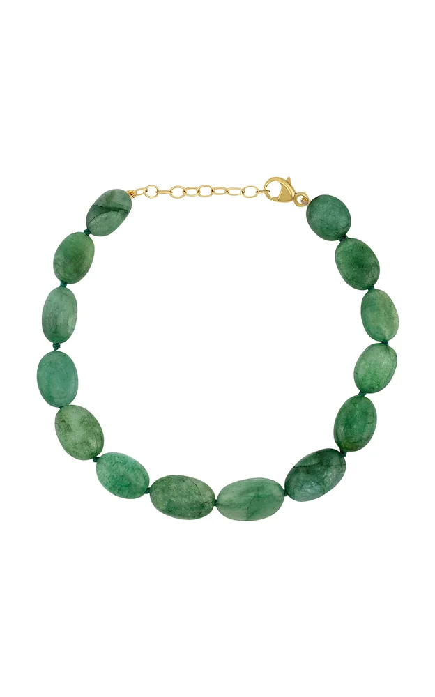 14K Yellow Gold Emerald Quartz Bracelet