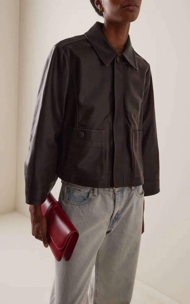 The Paper Leather Mini Swing Jacket