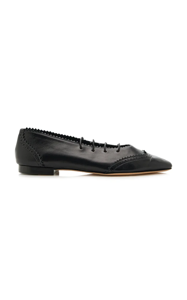 Margot Lace-Up Leather Flats