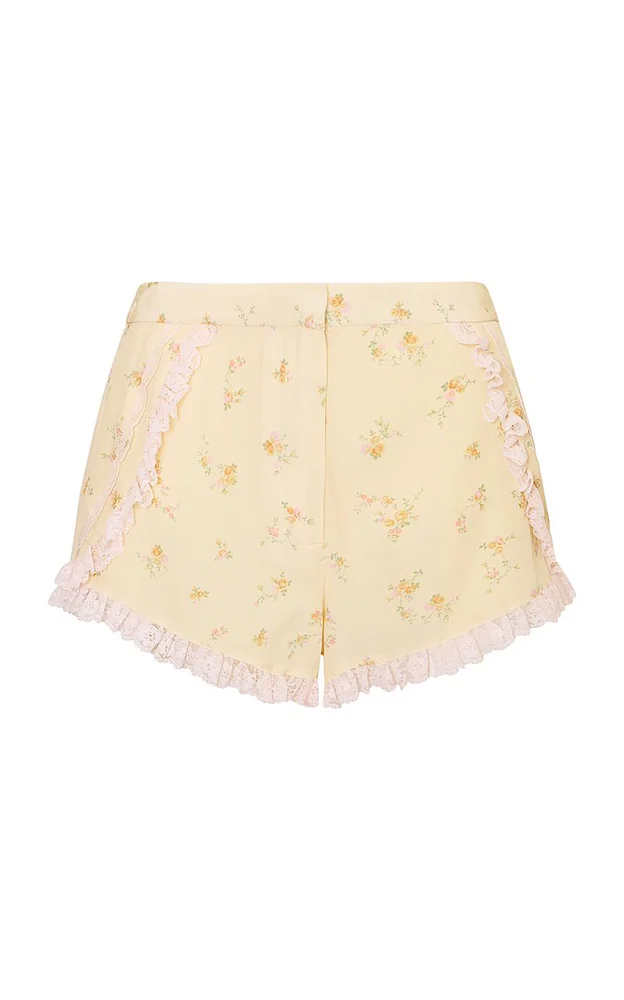 Adna Floral Crepe Shorts