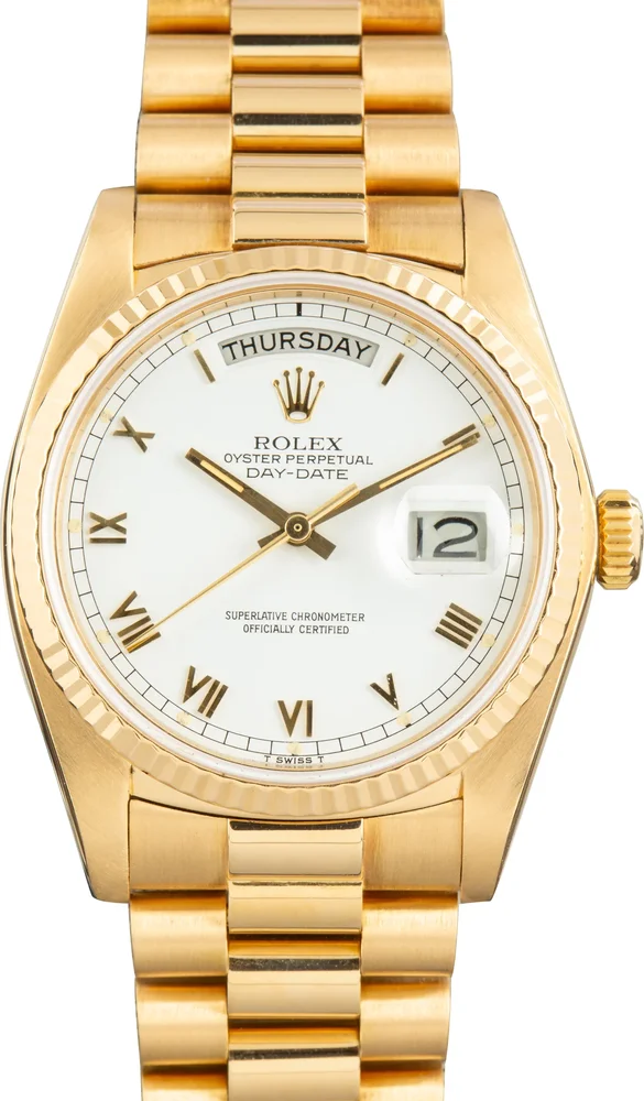 Pre-Owned Day-Date 36 Ref 18038 White Roman Dial