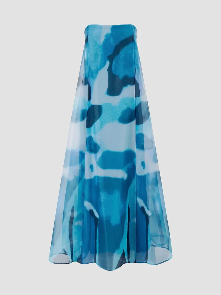 Allyson Printed Strapless Maxi Dress