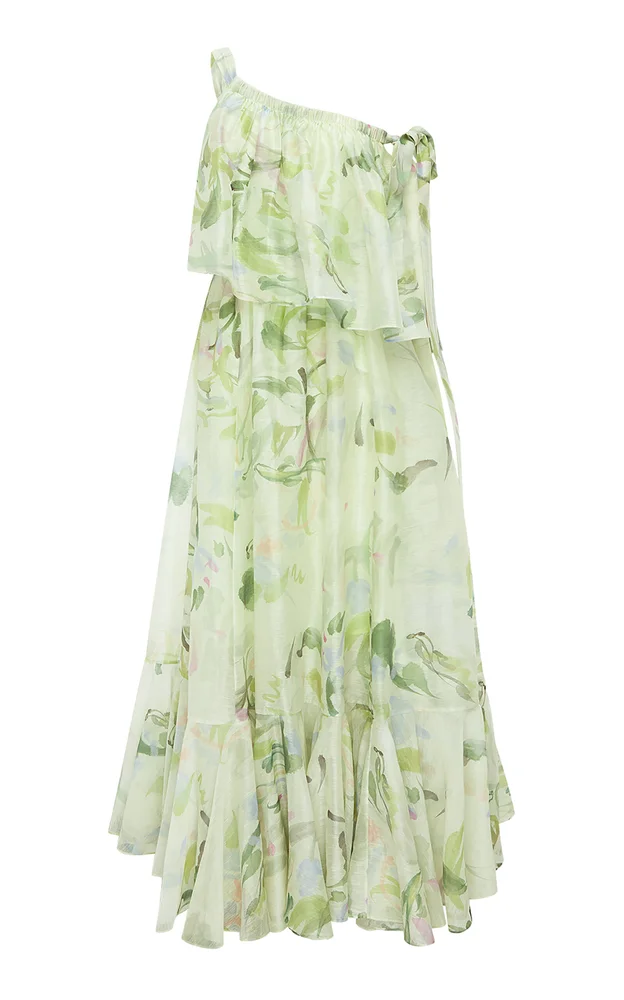 Everleigh One-Shoulder Linen-Blend Maxi Dress