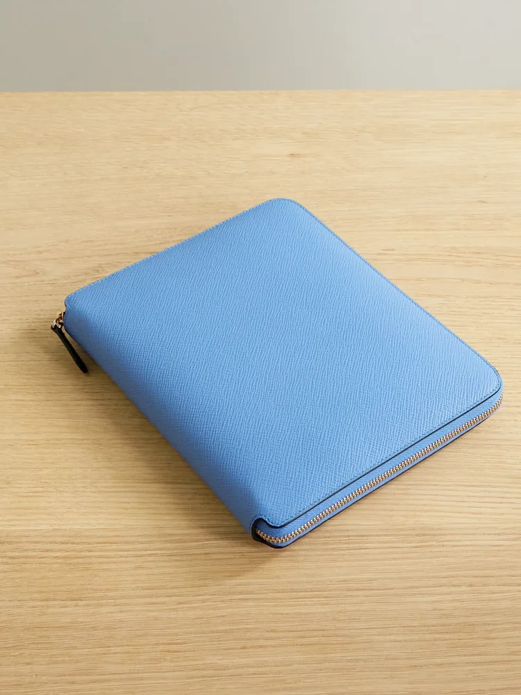 Panama A5 textured-leather folder