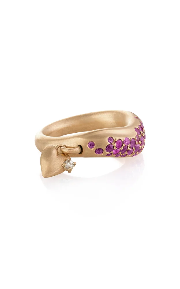 Wave of Joy 18K Yellow Gold Diamond and Sapphire Ring