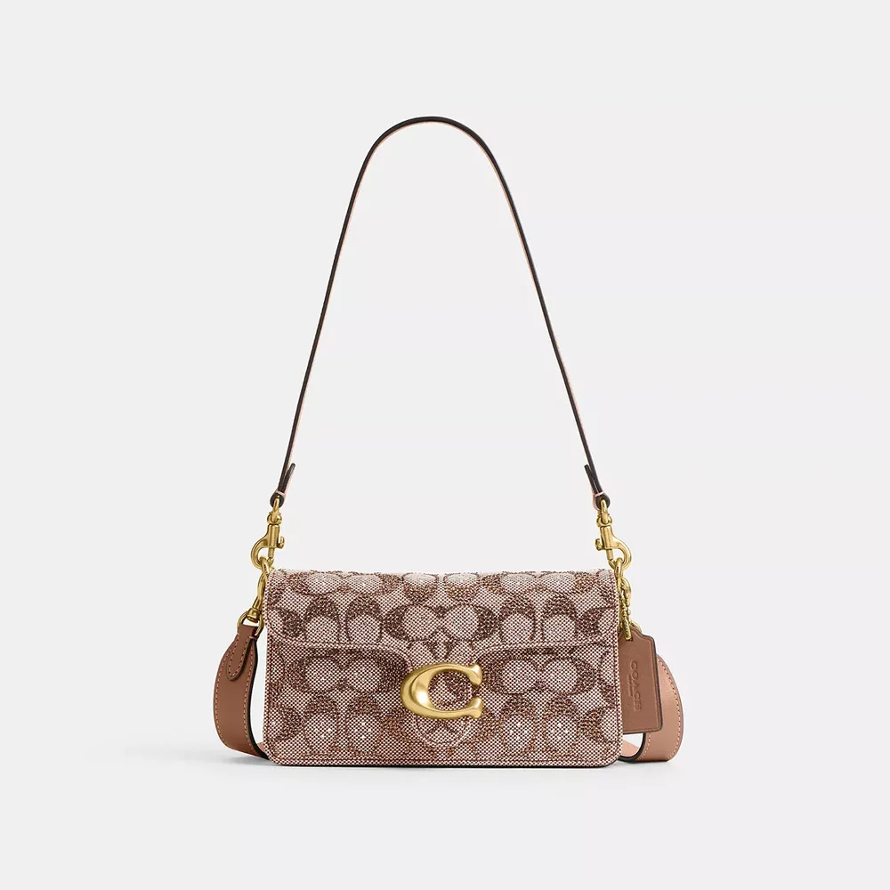 Soft Tabby Shoulder Bag 20 In Crystal Signature Jacquard