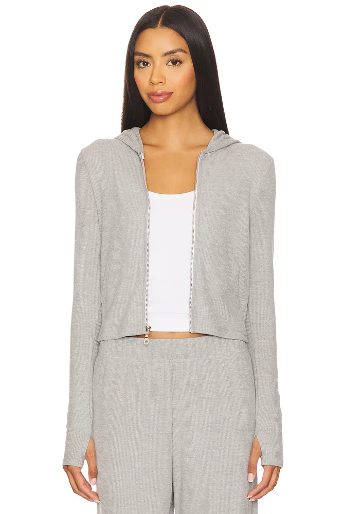 Aris Fitted Crop Zip Up Hoodie
