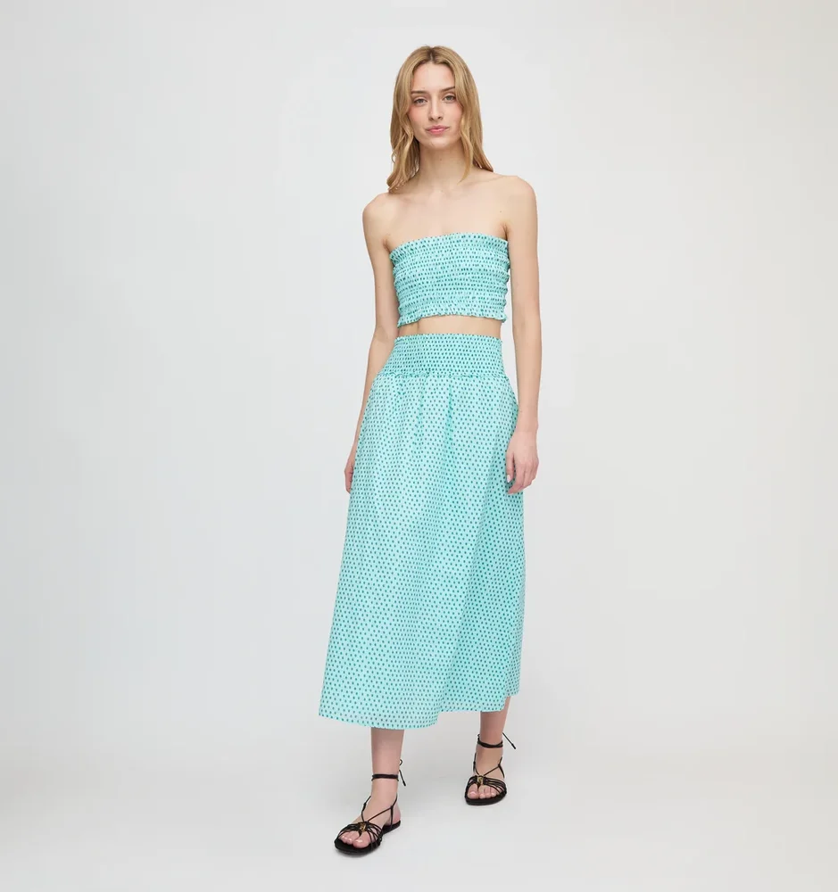 Hill House Home The Delphine Nap Skirt - Teal Poppy Half Drop