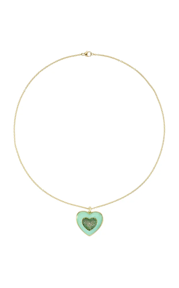 Rock Heart 18K Yellow Gold Multi-Stone Necklace