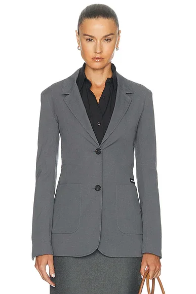 Popeline Stretch Washed Blazer