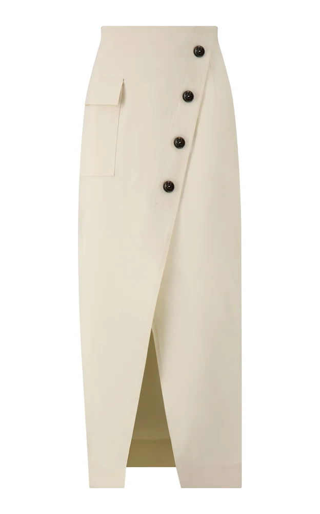 Stretch Cotton Asymmetrical Skirt