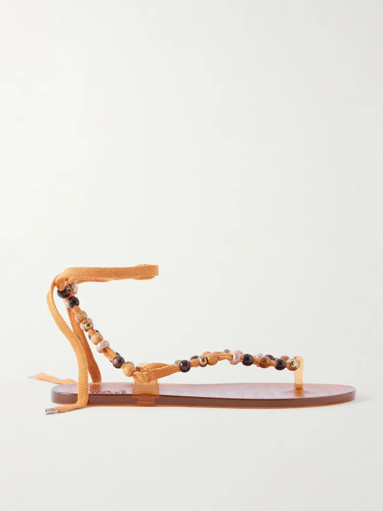 esther bead embellished jelly thong sandals