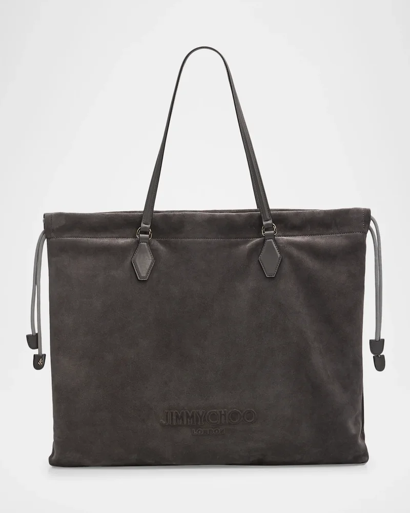 Drawstring Suede Tote Bag