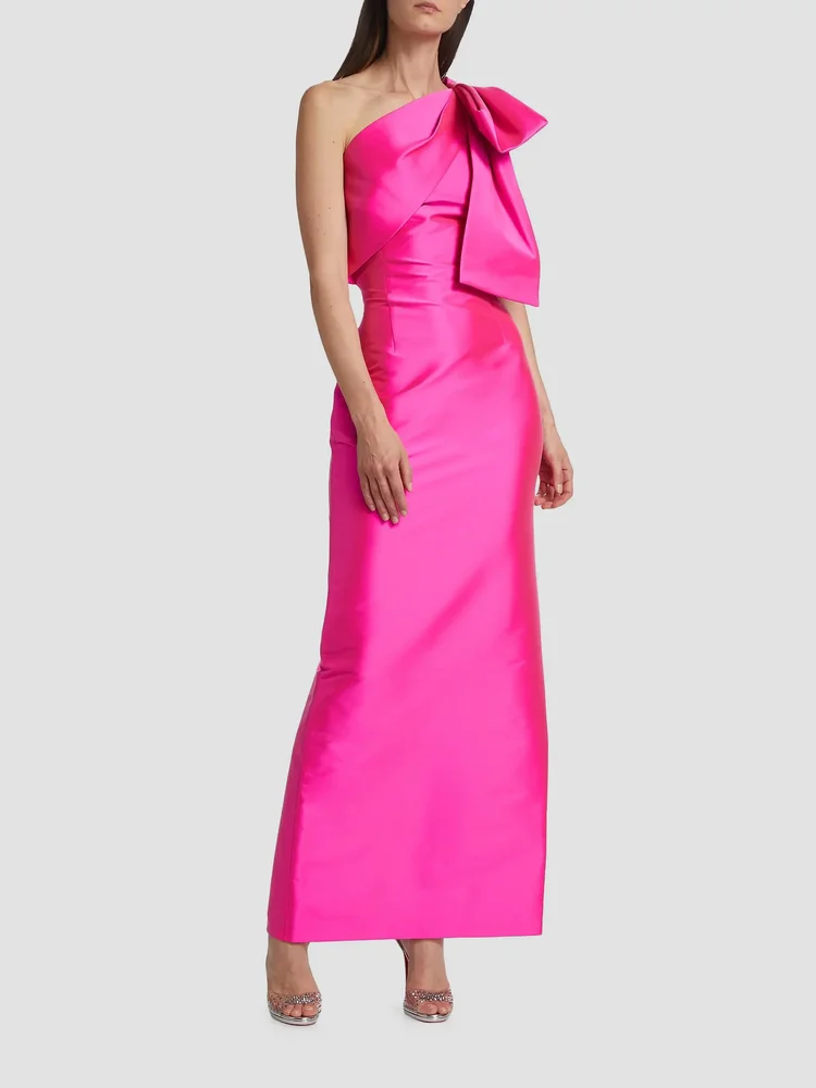 Bonnie Satin One-Shoulder Gown