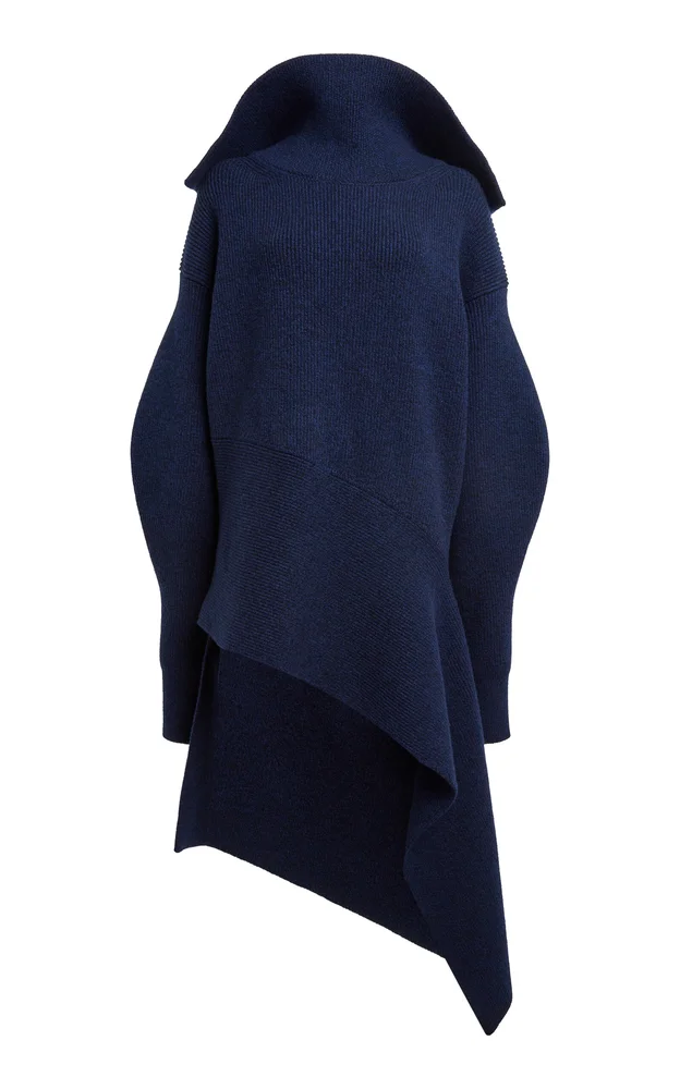 Asymmetric Wool-Cashmere Mini Dress