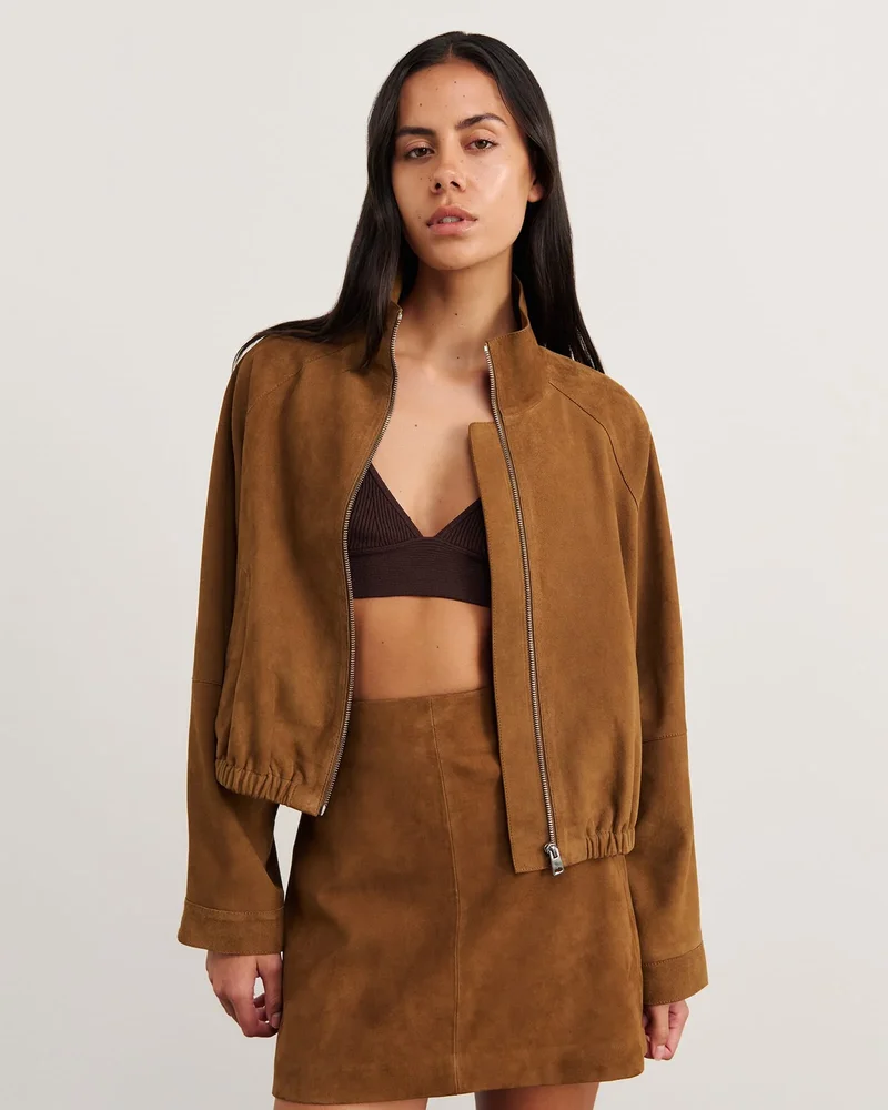 Ophelia Suede Bomber