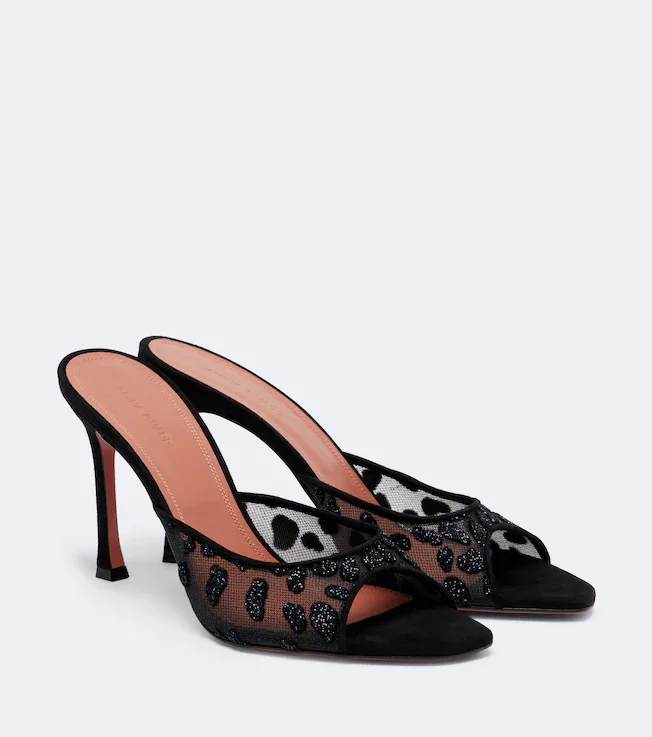 Alexa embellished mesh mules