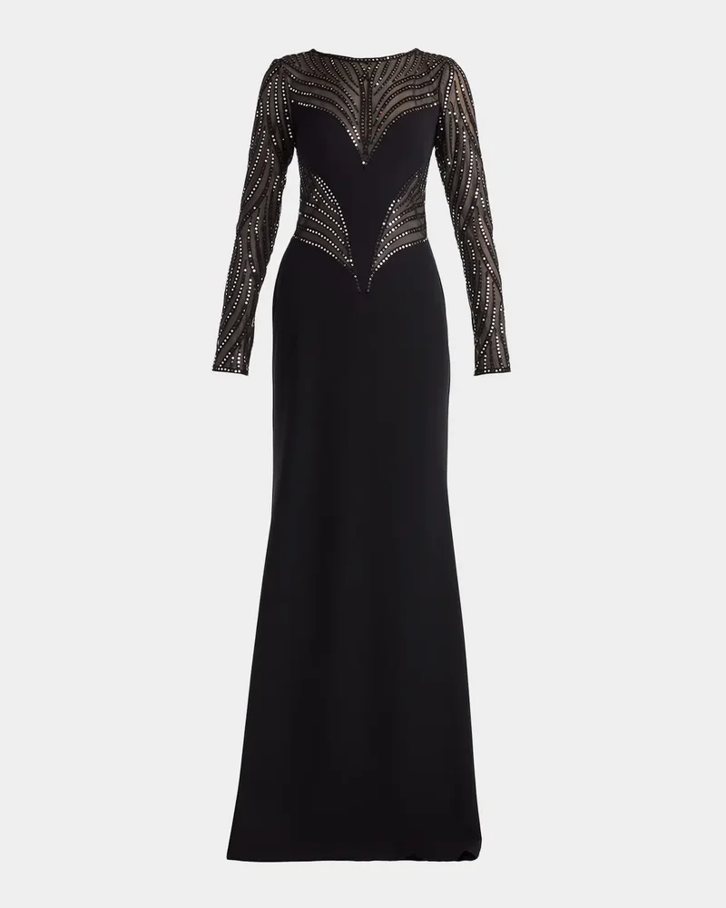 Sequin Illusion Column Gown