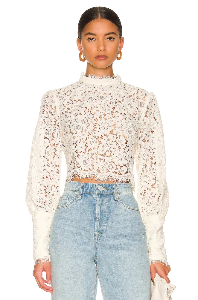 Georgia Lace Top in Oyster