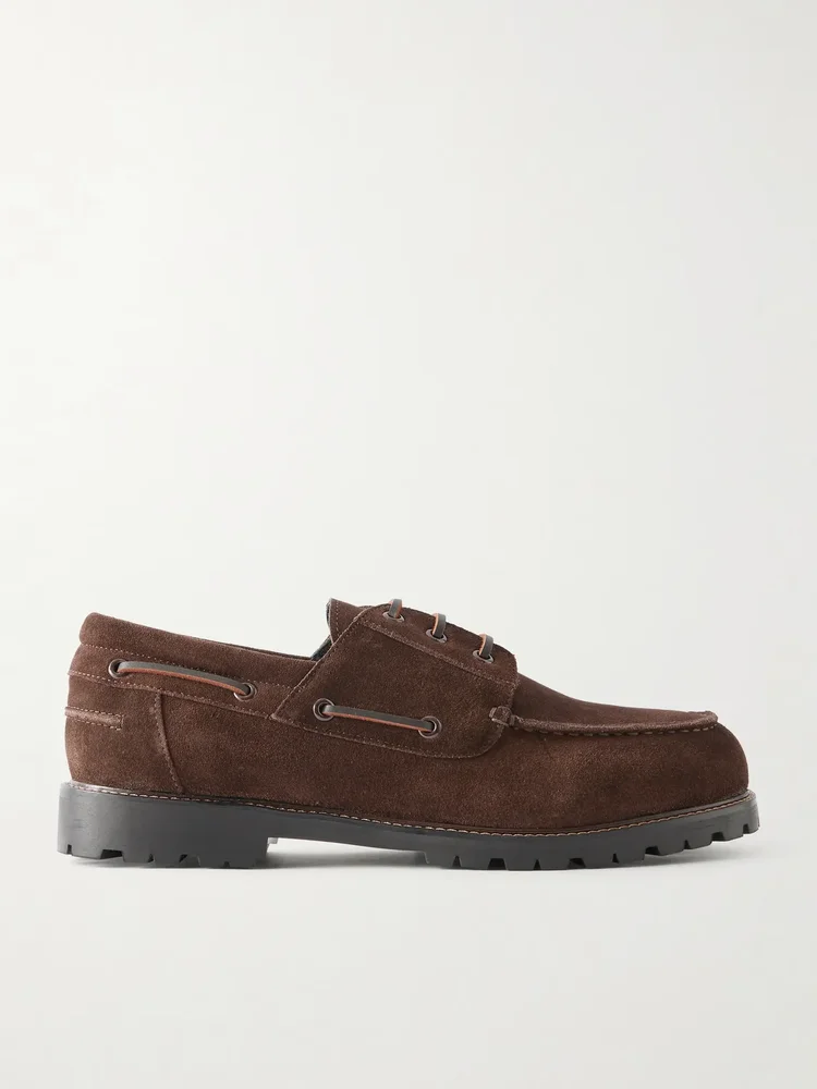Lace-Up Boat Suede Shoes
