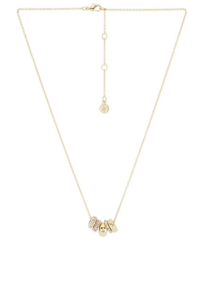 Pave And Gold Charm Necklace