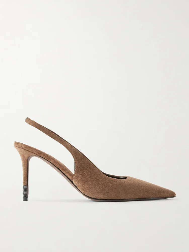 80 suede slingback pumps