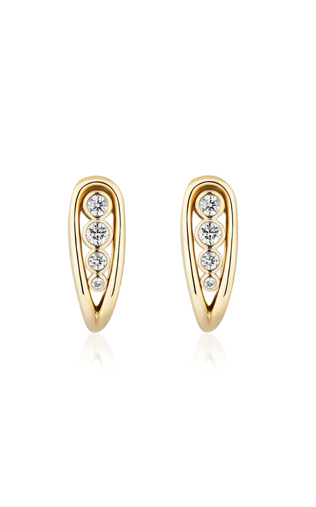 14K Yellow Gold Diamond Earrings