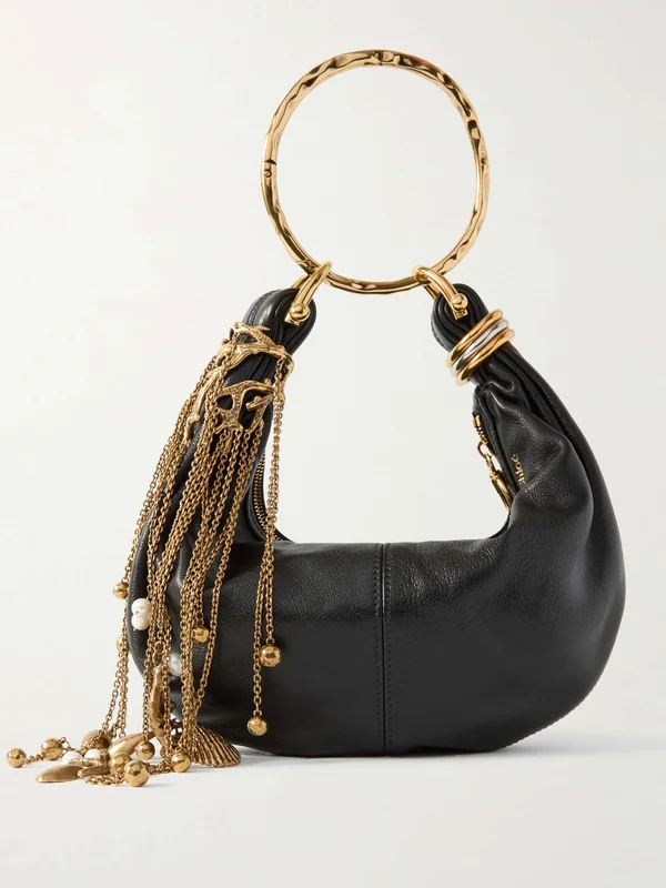 CHLOÉ Bracelet embellished textured-leather tote
